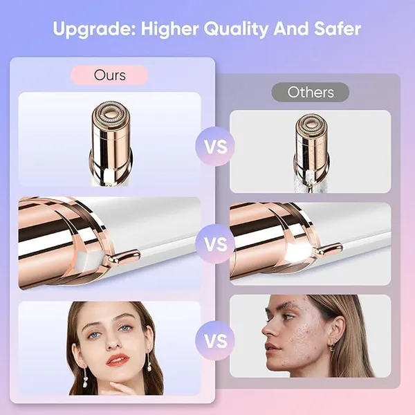 White_Portable_Rechargeable_Hair_Remover_For_Women_Face_And_Body_Trimmer_With_Led_Light