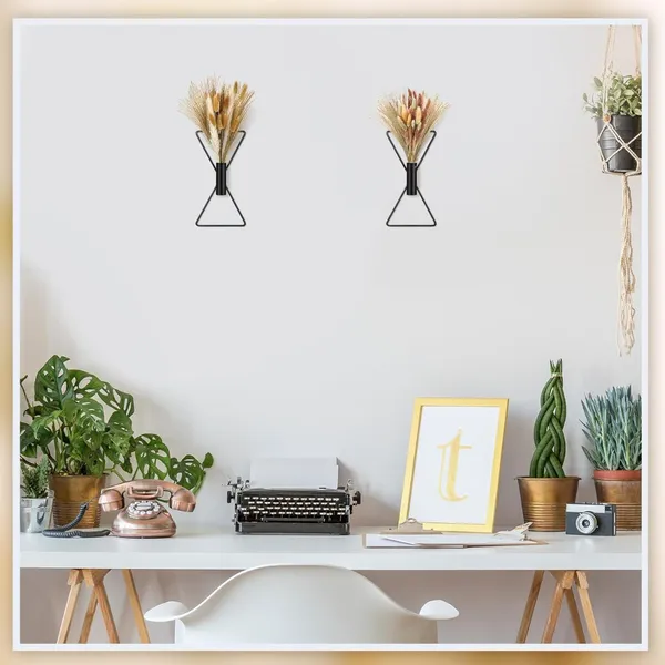 Black_Geometric_Wall_Mounted_Dried_Flower_Holder_Vase