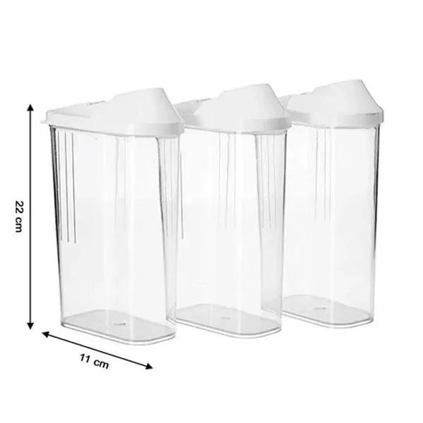 White_Airtight_Food_Storage_Containers_Set_Of_6_With_Easy_Pour_Spout_Clear_Plastic_Kitchen_Organizer_Jars