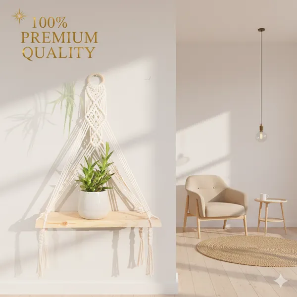 Cream_Macrame_Wall_Hanging_Shelf_With_Wooden_Board