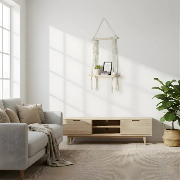 Natural_Cream_Macram�_Hanging_Shelf_With_Natural_Wood