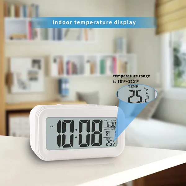 White_Smart_Digital_Alarm_Clock_With_Temperature_Display_And_Snooze_Function