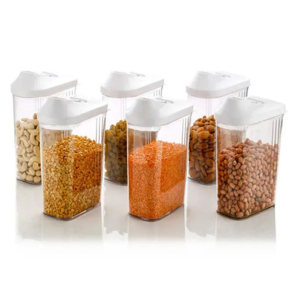White_Airtight_Food_Storage_Containers_Set_Of_6_With_Easy_Pour_Spout_Clear_Plastic_Kitchen_Organizer_Jars