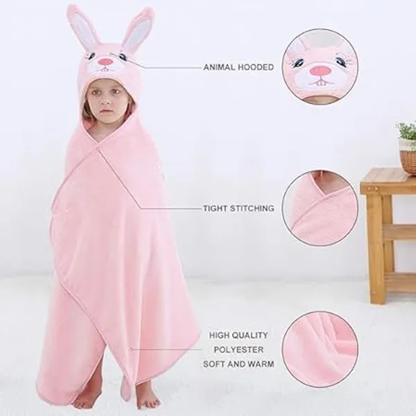 Pink_Soft_Hooded_Baby_Blanket_Towel_With_Cute_Animal_Design