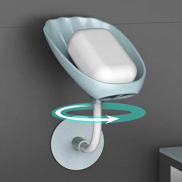 Green_Wallmounted_Rotatable_Soap_Dish_Holder_With_Drainage