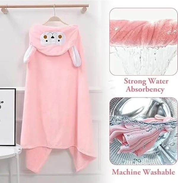 Pink_Soft_Hooded_Baby_Blanket_Towel_With_Cute_Animal_Design