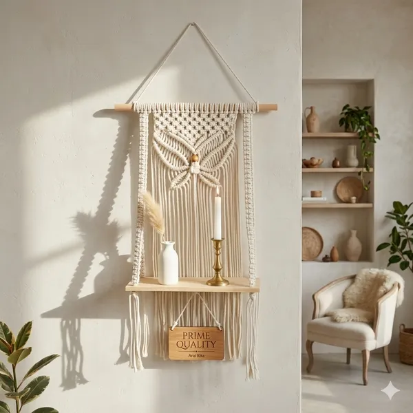 Cream_Macrame_Wall_Hanging_Shelf_With_Wooden_Brackets