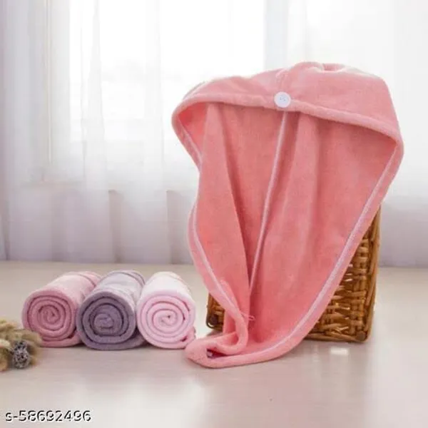 Multicolor_Microfiber_Hair_Drying_Towel_Wrap_With_Button_And_Elastic_Band