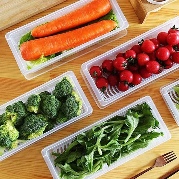 White_Stackable_Refrigerator_Storage_Containers_With_Drain_Tray_Set_Of_6_Transparent_Food_Organizer_Boxes