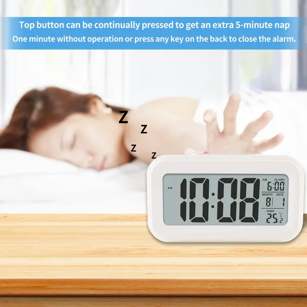 White_Smart_Digital_Alarm_Clock_With_Temperature_Display_And_Snooze_Function