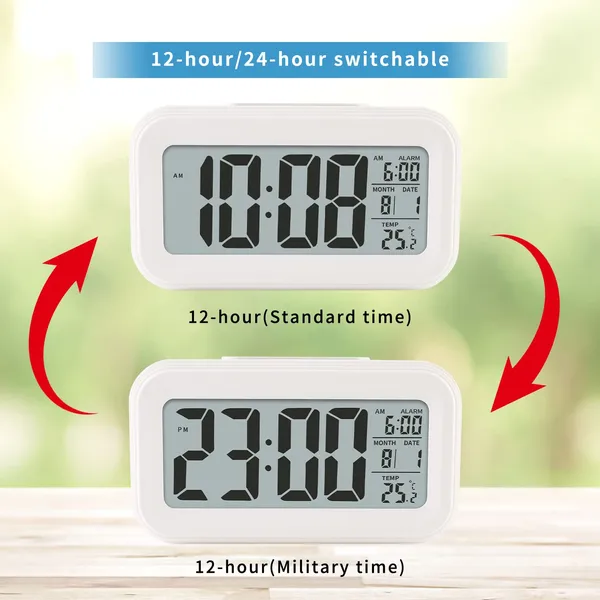 White_Smart_Digital_Alarm_Clock_With_Temperature_Display_And_Snooze_Function