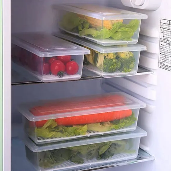 White_Stackable_Refrigerator_Storage_Containers_With_Drain_Tray_Set_Of_6_Transparent_Food_Organizer_Boxes