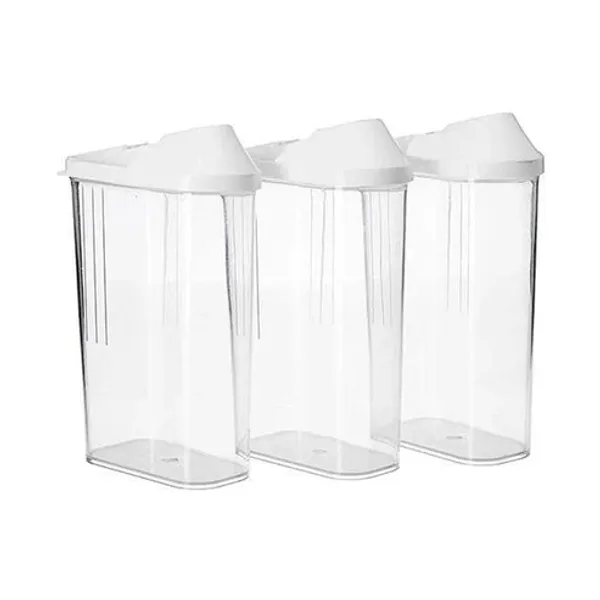 White_Airtight_Food_Storage_Containers_Set_Of_6_With_Easy_Pour_Spout_Clear_Plastic_Kitchen_Organizer_Jars