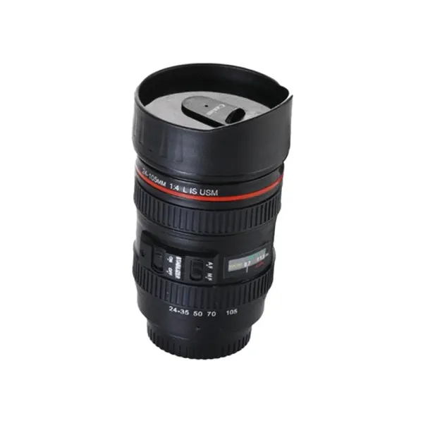 Black_Camera_Lens_Shaped_Stainless_Steel_Travel_Mug_With_Lid