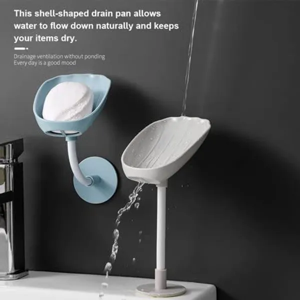 Green_Wallmounted_Rotatable_Soap_Dish_Holder_With_Drainage