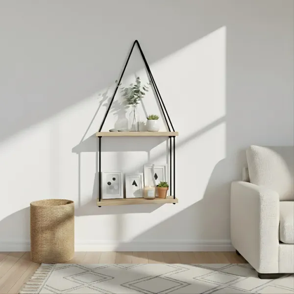 Multicolor_Wall-Mounted_Triangular_Wooden_Display_Shelf_With_Hanging_Rope