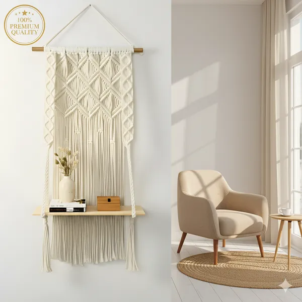 Cream_Macrame_Wall_Hanging_Shelf_With_Wooden_Rack