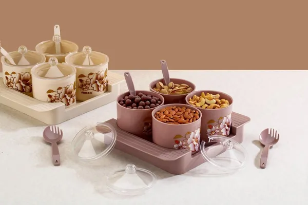 Multicolor_4Piece_Ceramic_Condiment_Serving_Set_With_Tray_And_Spoons_Floral_Design