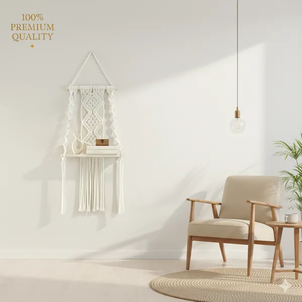 Cream_Macrame_Wall_Hanging_Shelf_With_Wooden_Platform