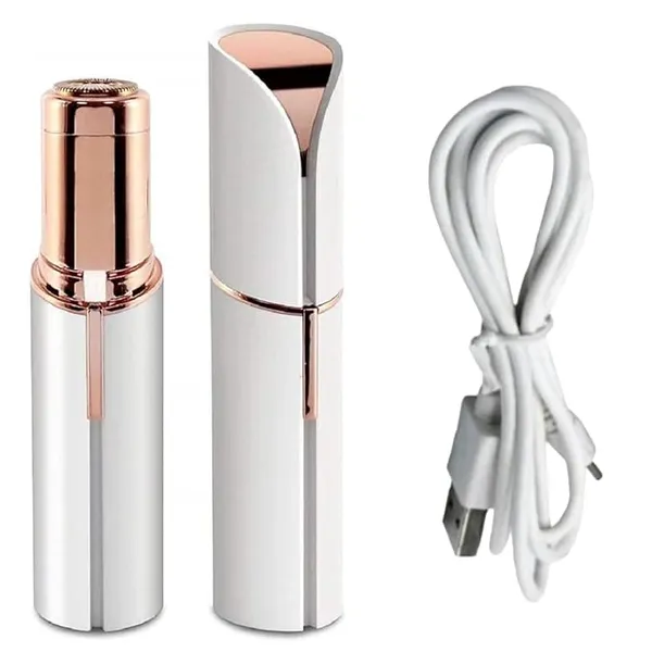 White_Portable_Rechargeable_Hair_Remover_For_Women_Face_And_Body_Trimmer_With_Led_Light
