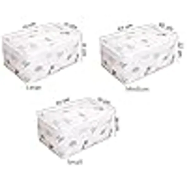 White_Fabric_Storage_Bags_With_Transparent_Window_And_Zipper_Closure