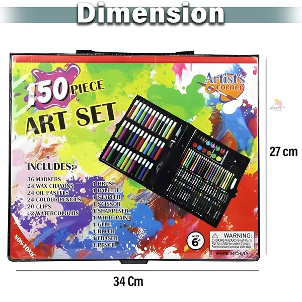 Multicolor_150Piece_Professional_Art_Set_With_Drawing,_Painting_And_Craft_Supplies_In_Portable_Case