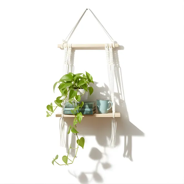 Beige_And_White_2-Tier_Wooden_Hanging_Wall_Shelf_With_Macram�_Rope