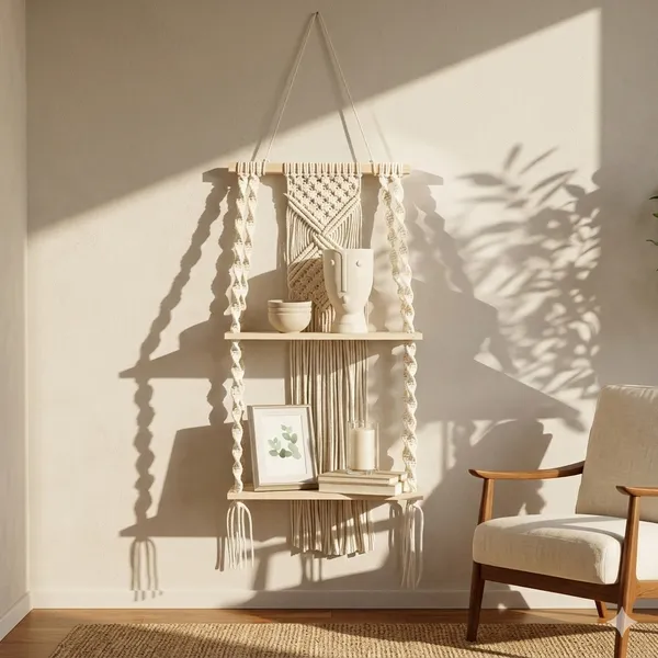 Cream_Macrame_Hanging_Wall_Shelf_With_Wooden_Shelves