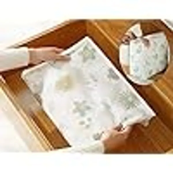 White_Fabric_Storage_Bags_With_Transparent_Window_And_Zipper_Closure