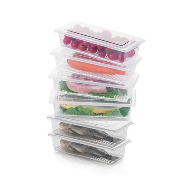 White_Stackable_Refrigerator_Storage_Containers_With_Drain_Tray_Set_Of_6_Transparent_Food_Organizer_Boxes