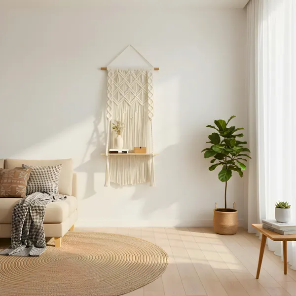Cream_Macrame_Wall_Hanging_Shelf_With_Wooden_Rack