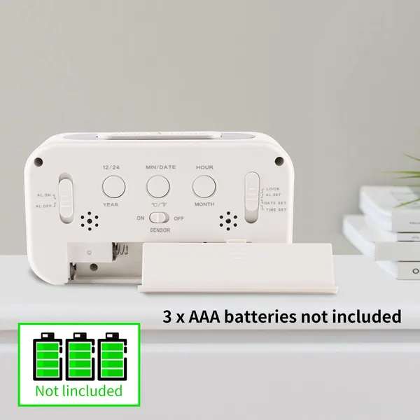 White_Smart_Digital_Alarm_Clock_With_Temperature_Display_And_Snooze_Function