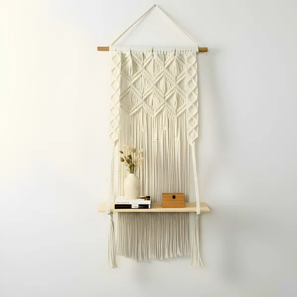 Cream_Macrame_Wall_Hanging_Shelf_With_Wooden_Rack