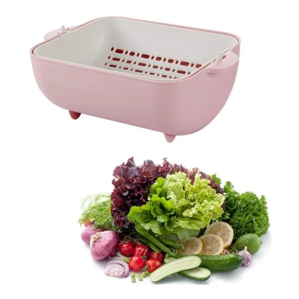 Pink_Collapsible_Doublelayer_Drain_Basket_With_Lid_Kitchen_Vegetable_Washing_And_Storage_Basket