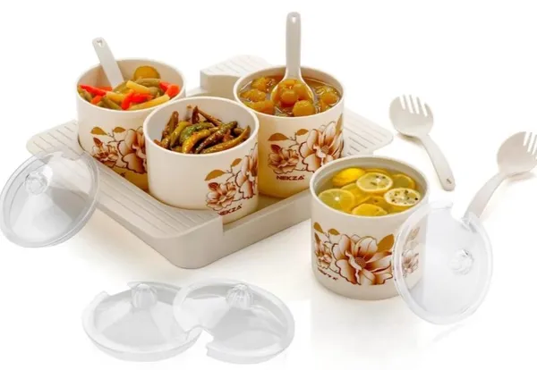 Multicolor_4Piece_Ceramic_Condiment_Serving_Set_With_Tray_And_Spoons_Floral_Design
