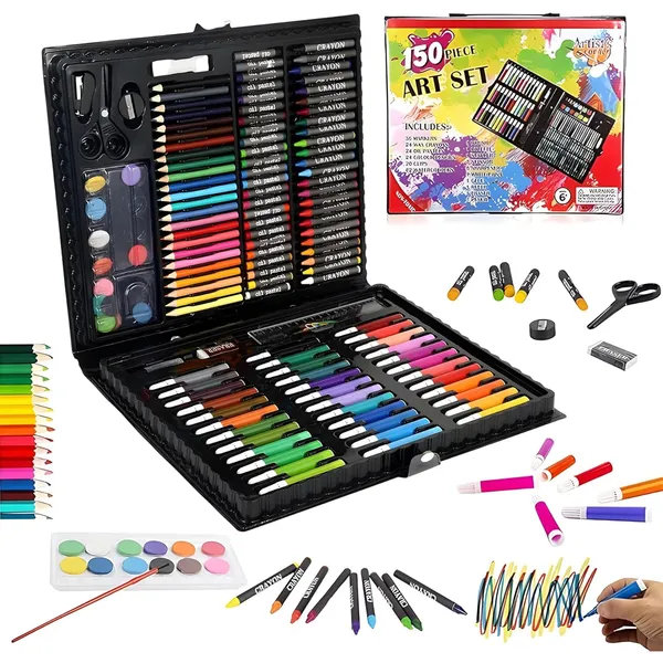 Multicolor_150Piece_Professional_Art_Set_With_Drawing,_Painting_And_Craft_Supplies_In_Portable_Case