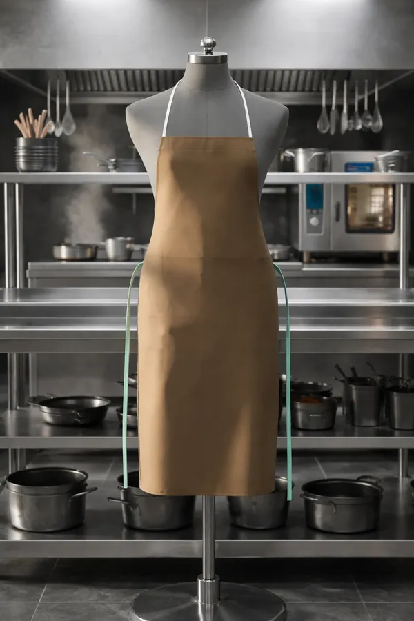 Brown_Professional_Kitchen_Apron_With_Halter_Neck_Design_76X57.5Cm