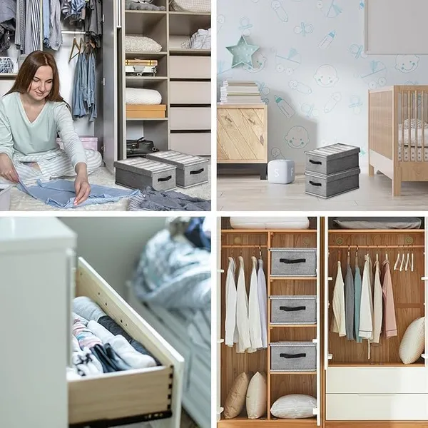 Grey_Foldable_Fabric_Storage_Box_With_Clear_Window_And_Handles