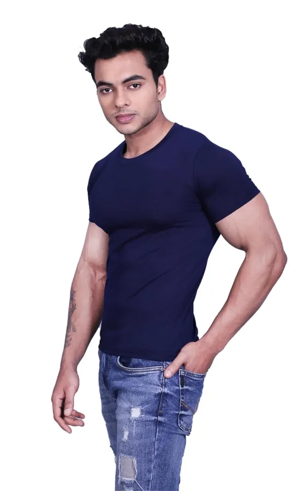 Navy_Blue_Premium_Round_Neck_Cotton_Blend_T-Shirt_For_Mens
