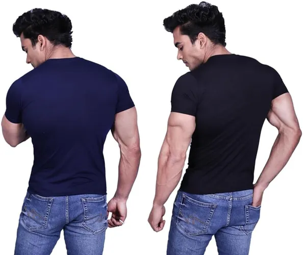 Black_And_Blue_Premium_Cotton_Blend_Half_Sleeve_T-Shirt_For_Mens_(Pack_Of_2)