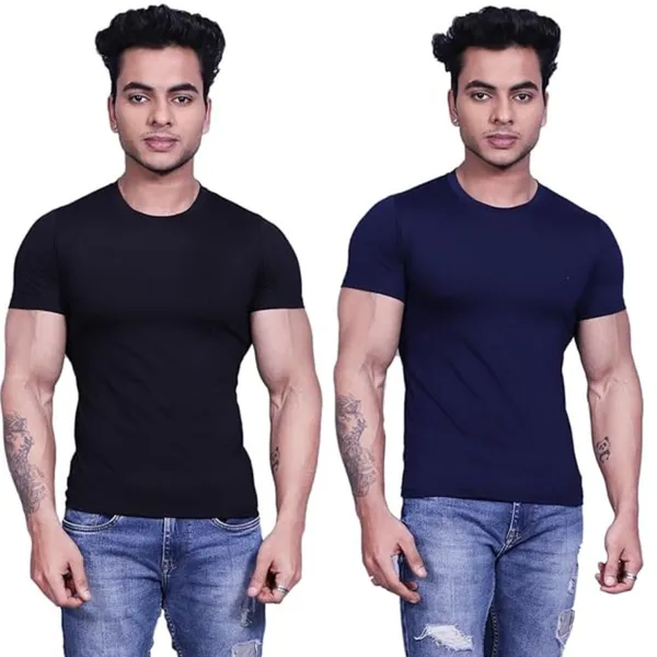 Black_And_Blue_Premium_Cotton_Blend_Half_Sleeve_T-Shirt_For_Mens_(Pack_Of_2)