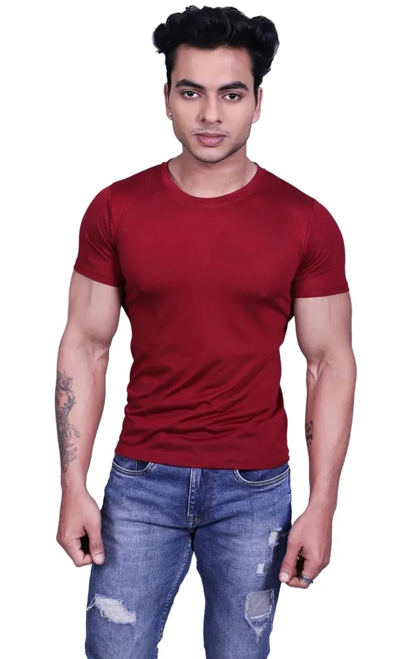 Blue_And_Maroon_And_Black_Premium_Cotton_Blend_Half_Sleeve_T-Shirt_For_Mens_(Pack_Of_3)