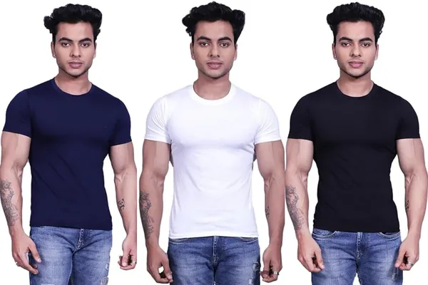 Blue_And_White_And_Black_Premium_Cotton_Blend_T-Shirt_For_Mens_(Pack_Of_3)