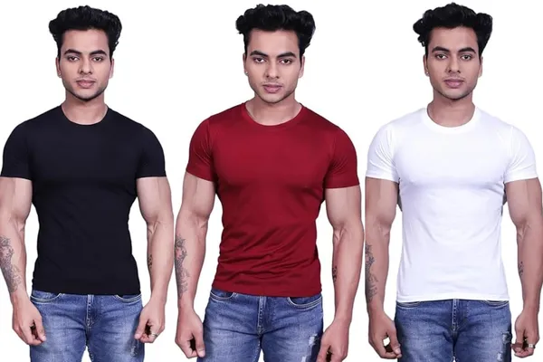 Black_And_Maroon_And_White_Premium_Cotton_Blend_Half_Sleeve_T-Shirt_For_Mens_(Pack_Of_3)
