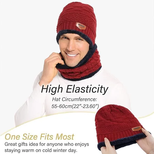 Red_Premium_Winter_Knit_Set_With_Beanie_Scarf_And_Gloves_For_Adults_(Pack_Of_4)