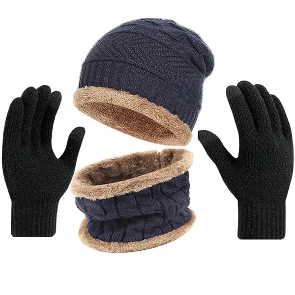 Navy_Blue_Premium_Winter_Knit_Set_With_Beanie_Cap_Neck_Warmer_Scarf_And_Woolen_Gloves_For_Adults_(Pack_Of_4)