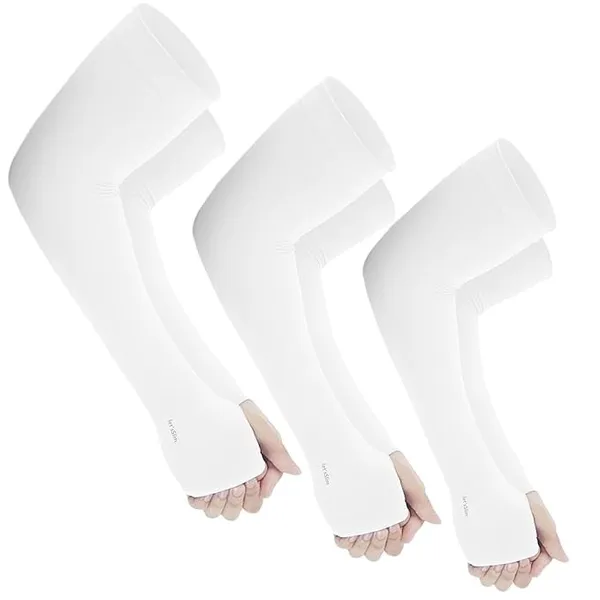 White_Premium_Arm_Sleeves_With_Uv_Protection_For_Adults_(Pack_Of_6)