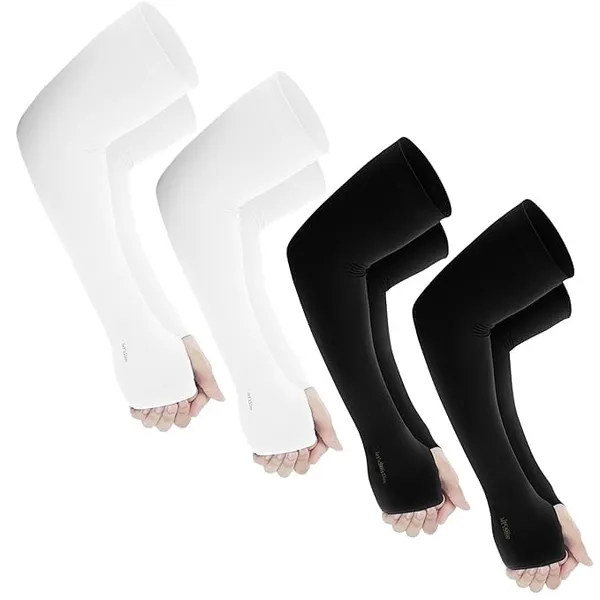 White_And_Black_Premium_Uv_Protection_Arm_Sleeves_For_Adults_(Pack_Of_4)