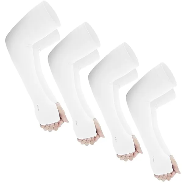 White_Premium_Arm_Sleeves_With_Uv_Protection_For_Adults_(Pack_Of_8)