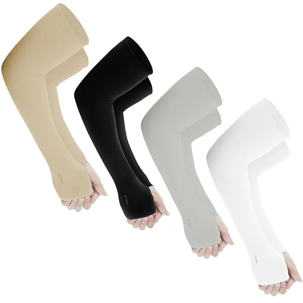 White_And_Black_And_Skin_And_Grey_Premium_Arm_Sleeves_With_Uv_Protection_For_Adults_(Pack_Of_8)